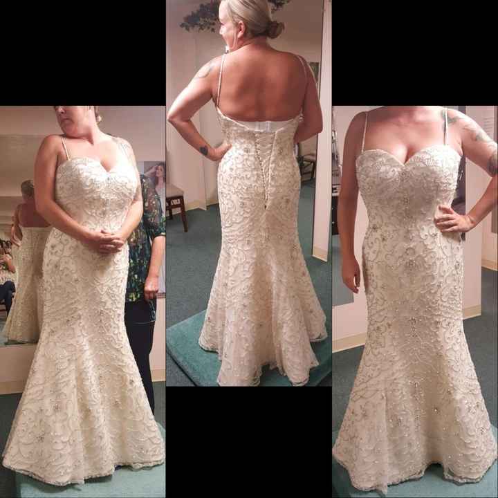 My final fitting! I got to take my dress home.