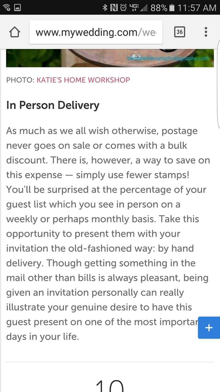 Yay or Nay to hand delivering invites