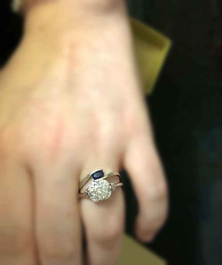 Engagement Sapphire and Wedding Moissanite 