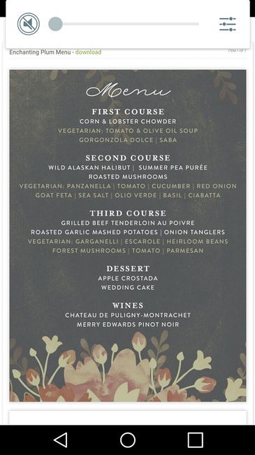 What's on your menu?