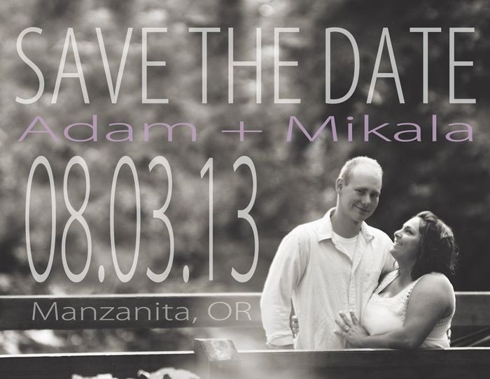 SAVE THE DATE OPTION!