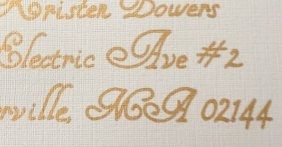 Handwriting addresses for invites