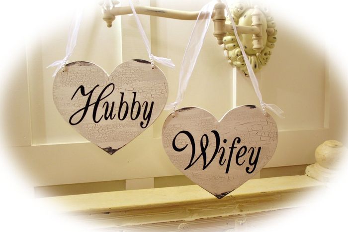 Signs for the Bride, Groom seats?