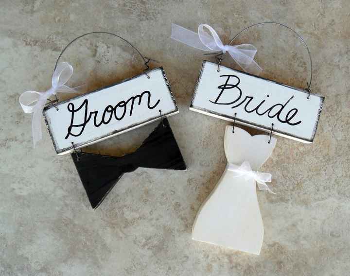 Signs for the Bride, Groom seats?