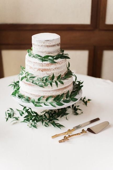 un-frosted wedding cake...