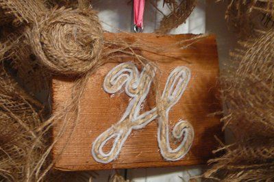 MY DIY burlap wreath and personalized wood block *PICS*