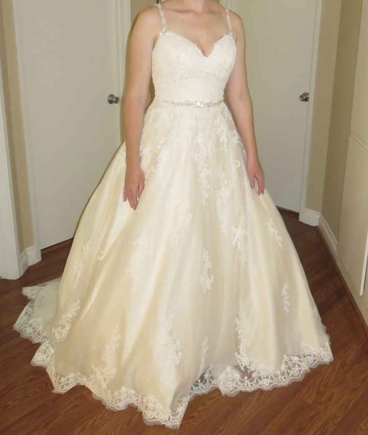 street size 8; Maggie Sottero size 10 -- it was a bit big on top, so this was before alterations. Br