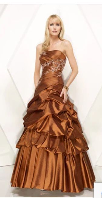 Bridesmaid Dresses- Dark, Metallic Copper Fabric - 1