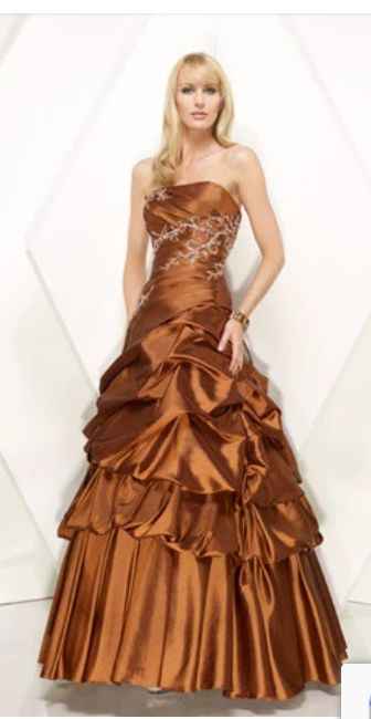 Bridesmaid Dresses- Dark, Metallic Copper Fabric 7