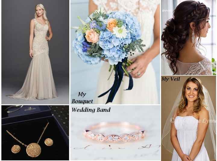 Rose gold - what do you think of these accessories for my dress? Especially the headpieces?