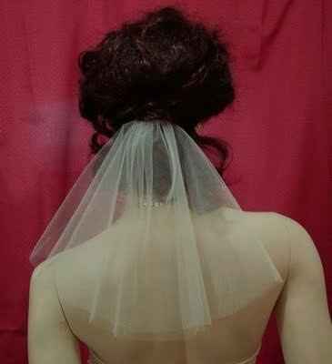 Veil/headpiece to wear with purple wedding dress?