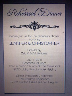 Rehearsal Dinner Invitation...anyone doing them?