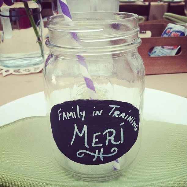 Mason jar wedding favors/ escort cards