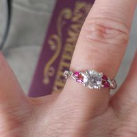 Here's my beauty!  We decided on just plain wedding band as I didn't want to take away from this  pr