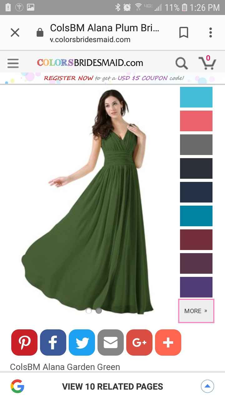 Which shade of green for bridesmaid dresses? - 1