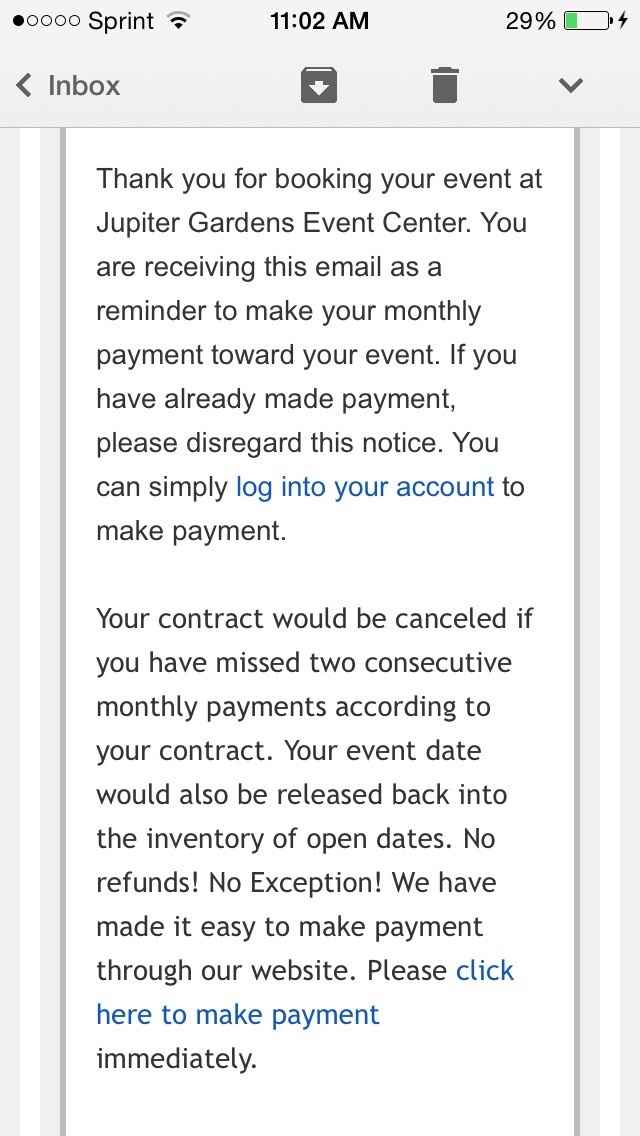 Bill from venue I never booked