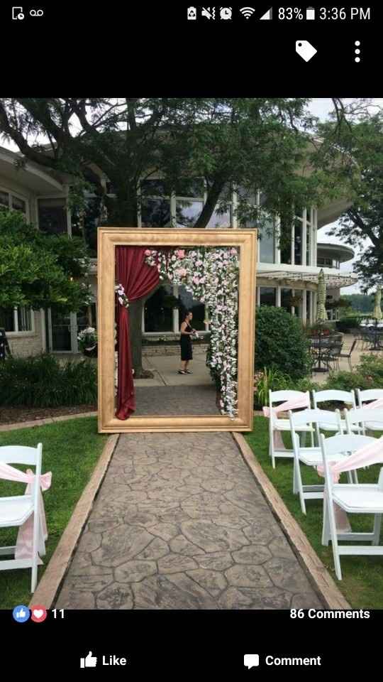 Can I see pics of your aisle/ceremony decor and wedding arbors?