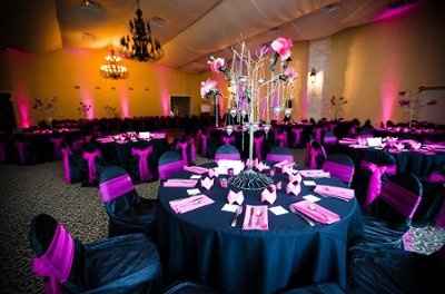 Centerpieces with hanging crystals