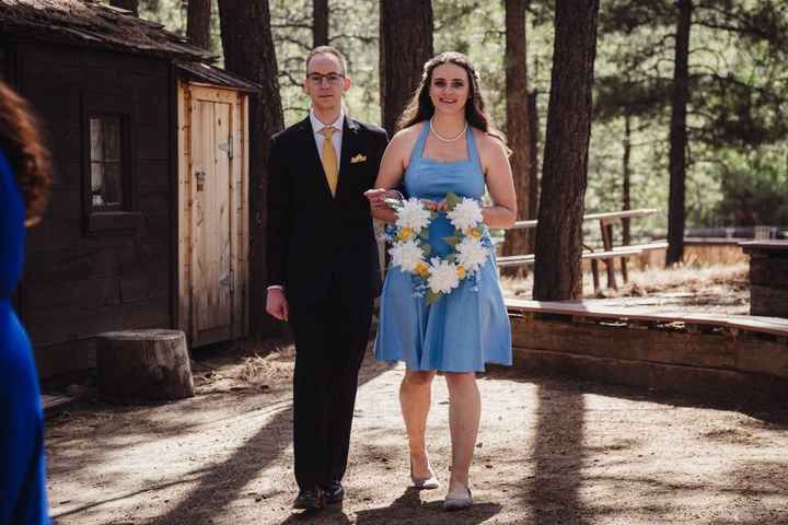 Bridesmaid and groomsman