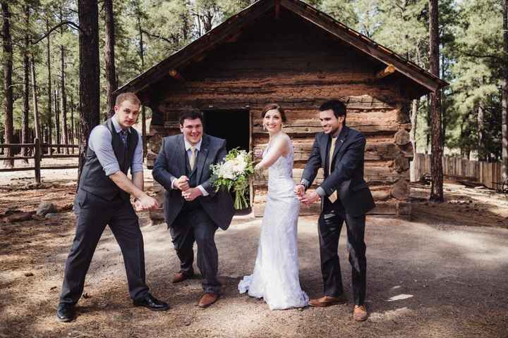 We met because of playing tabletops so we posed in an attempt to look like we had the weapons our ch