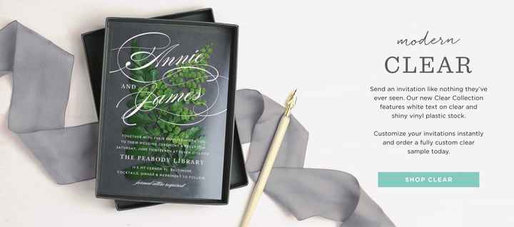 Clear wedding invitations