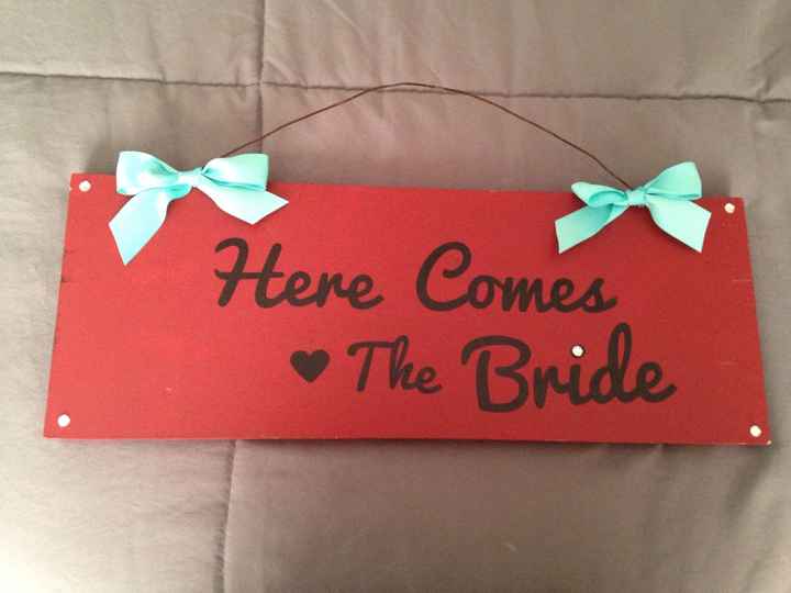 DYI here comes the bride sign