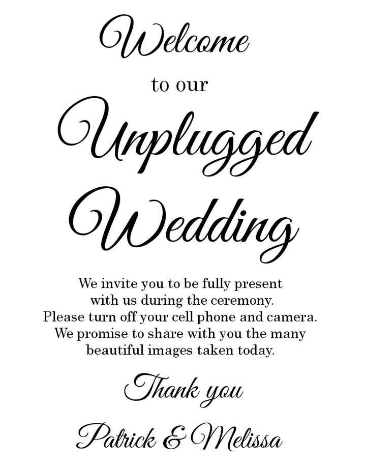 Unplugged Ceremony.?