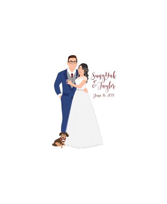 Couple custom illustration guestbook? 2