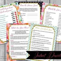 Instant download bridal shower games