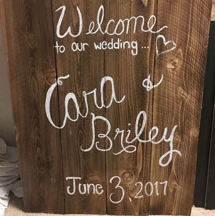 Wood wedding sign