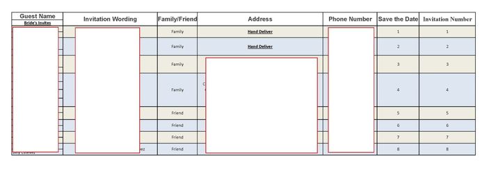 Guest List Organization Help