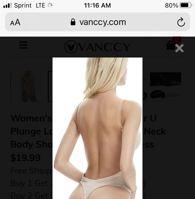 Shape wear for a shear back dress 1