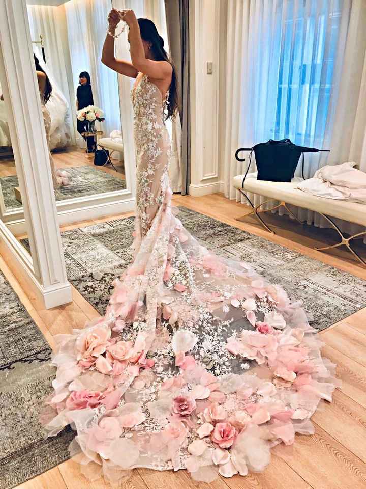 Pink and black wedding dress clearance
