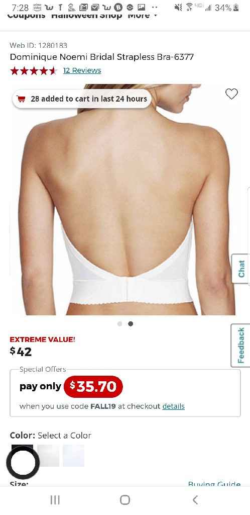 Bra for strapless dress. - 1