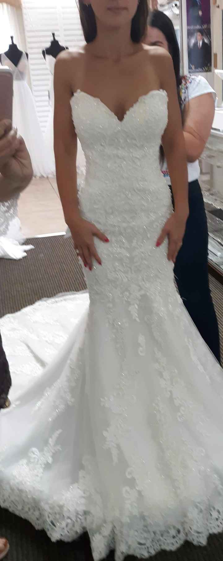 The Sample dress I originally tried on - (fitted throughout and flares above the knee) 