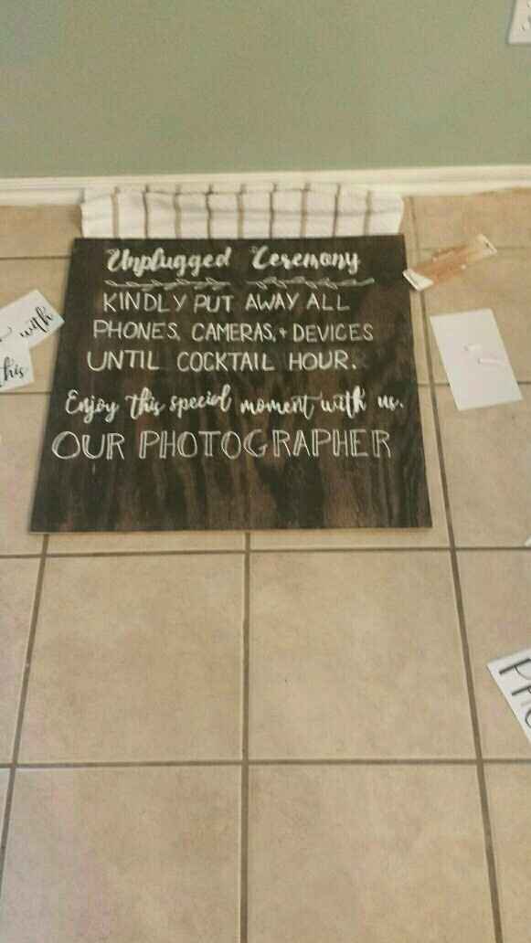 unplugged ceremony sign