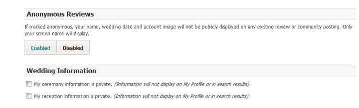 Why is my wedding date "private"