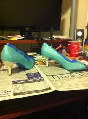 2nd attempt- DIY glitter shoes