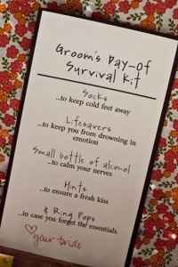 Groom Day-of Survival Kit