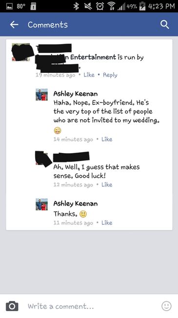 My ex just popped out of the woodwork...awkwardness.