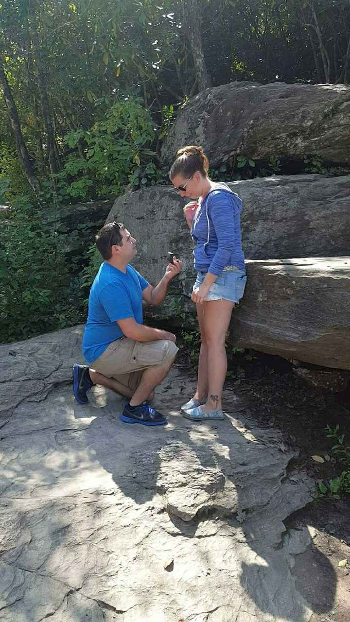 Post a photo of your fiance proposing!