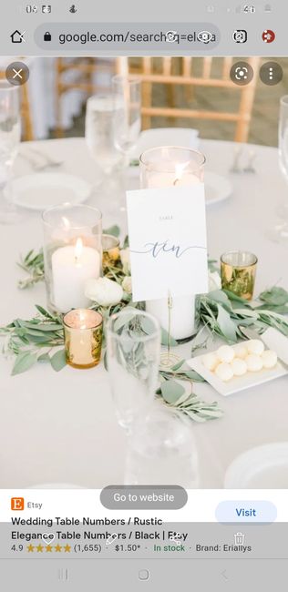 How to use table numbers without ruining centerpieces 1