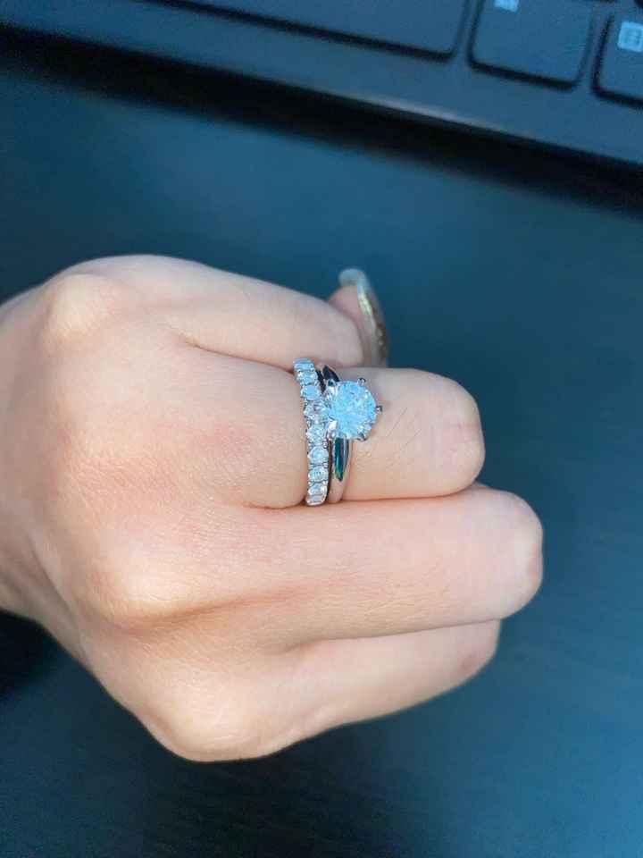 For those of you with solitaire cut stones, what style of wedding band do you have?! - 1
