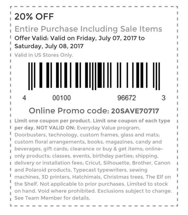 20% OFF Michaels Coupon