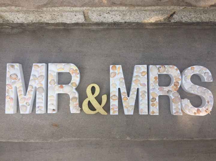 My latest DIY - MR & MRS sign.
