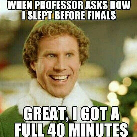 NWR: Finals will be the death of me.