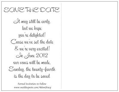 Save The Date - opinions wanted