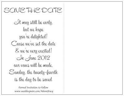 Save The Date - opinions wanted