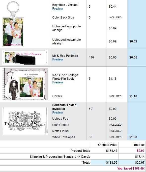 Another Vistaprint Order Placed.. My After wedding Items :)