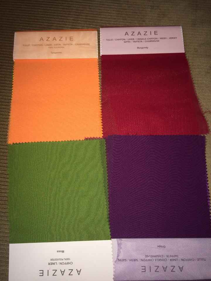 Multi-colored bridesmaids